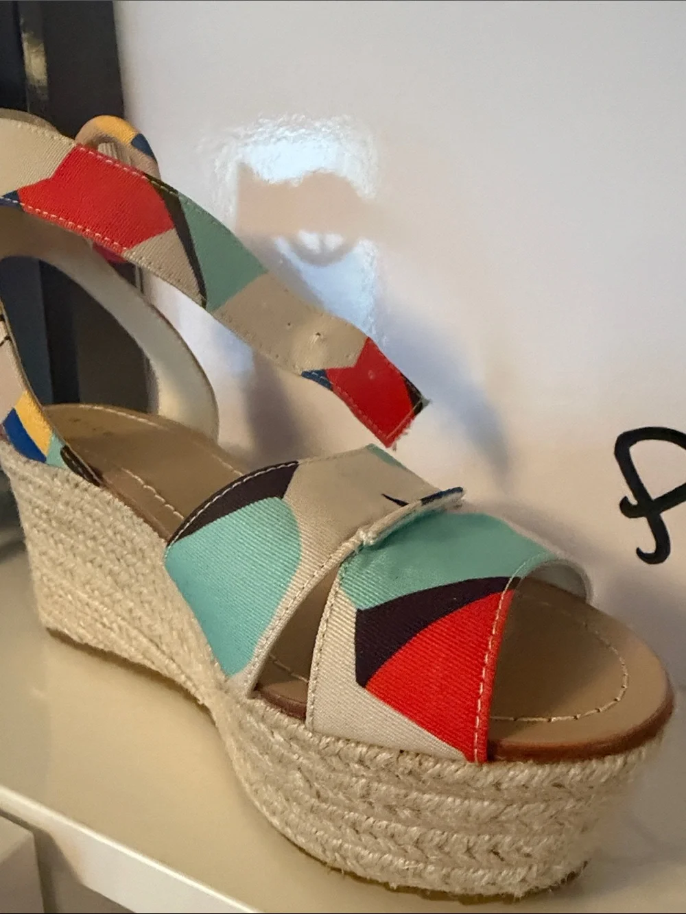 Alice + Olivia Multicolor Patterned Espadrille Wedges
